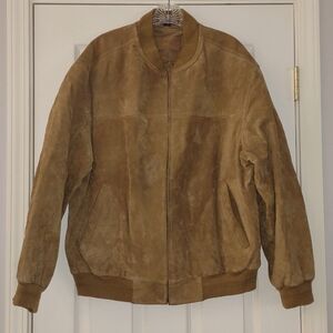 Vintage John Ashford Brown Suede Leather Bomber Coat